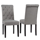 Set of 2 Tufted Dining Chair -Gray