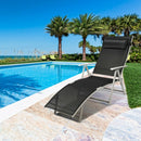 Outdoor Lightweight Folding Chaise Lounge Chair-Black