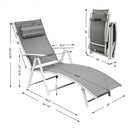 Outdoor Lightweight Folding Chaise Lounge Chair-Gray