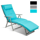 Outdoor Lightweight Folding Chaise Lounge Chair-Blue