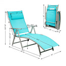 Outdoor Lightweight Folding Chaise Lounge Chair-Blue