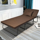 Folding Guest Sleeper Bed w-6 Position Adjustment-Brown