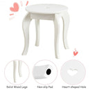 Kids Princess Makeup Dressing Play Table Set with Mirror -White