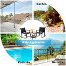 3 Pcs Patio Rattan Furniture Set with Coffee Table and Rocking Chairs