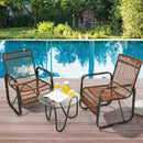 3Pcs Patio Rattan Conversational Furniture Set