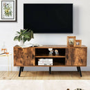Industrial TV Stand with Storage Cabinets-Coffee