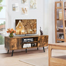 Industrial TV Stand with Storage Cabinets-Coffee