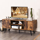 Industrial TV Stand with Storage Cabinets-Coffee