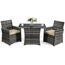 3PCS Outdoor Patio Rattan Wicker Furniture Set
