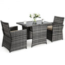 3PCS Outdoor Patio Rattan Wicker Furniture Set