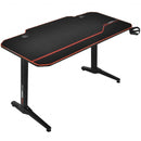 55" T-Shaped Gaming Desk with Full Desk Mouse Pad and Gaming Handle Rack