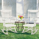 Solid Wood Porch Glossy Finish Rocking Chair-White