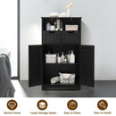 Bathroom Wooden Side Cabinet  with 2 Drawers and 2 Doors-Black