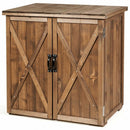 2.5 x 2 Ft Outdoor Wooden Storage Cabinet with Double Doors -Brown