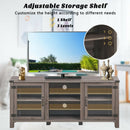 TV Stand Entertainment Center for TV's with Storage Cabinets-Taupe