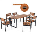 7 Pcs Outdoor Patio Dining Table Set with Hole