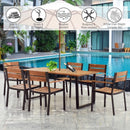 7 Pcs Outdoor Patio Dining Table Set with Hole