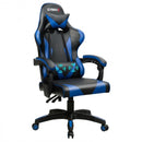 Gaming Chair Reclining Swivel with Massage Lumbar Support -Blue