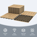 10 Pieces 12" x 12" Acacia Wood  Interlocking Check Deck Tiles