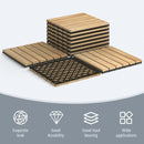 10 Pieces 12" x 12" Acacia Wood Interlocking Tile Flooring for Outdoor Indoor