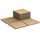 10 Pieces 12" x 12" Acacia Wood Interlocking Tile Flooring for Outdoor Indoor