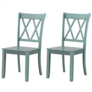 Set of 2 Cross Back Wood Dining Chair