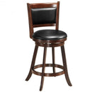 24" Wooden Upholstered Swivel Counter Height Stool  Dining Chair