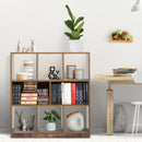 Open Compartments Industrial Freestanding Bookshelf-Brown