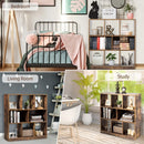 Open Compartments Industrial Freestanding Bookshelf-Brown