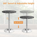 Round Height Adjustable Bistro Bar Table Black