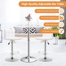 Round Height Adjustable Bistro Bar Table White