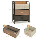 4-Drawer Tower Steel Frame Wooden Top Dresser Storage with 3-Tier Organizer