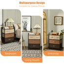 4-Drawer Tower Steel Frame Wooden Top Dresser Storage with 3-Tier Organizer