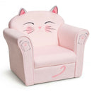 Kids Cat Armrest Couch Upholstered Sofa