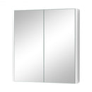 2-Tier Wall-Mounted Storage Cabinet with Double Mirror Doors