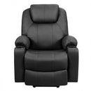 Electric Power Lift Leather Massage Sofa-Black