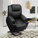 Electric Power Lift Leather Massage Sofa-Black