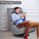 5-Position Folding Floor Gaming Chair-Gray