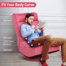 5-Position Folding Floor Gaming Chair-Pink