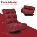 5-Position Folding Floor Gaming Chair-Wine Red