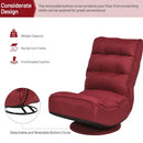 5-Position Folding Floor Gaming Chair-Wine Red