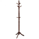 Adjustable Free Standing Wooden Coat Rack-Brown