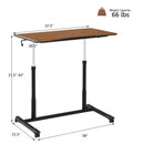 Height Adjustable Computer Desk Sit to Stand Rolling Notebook Table -Brown