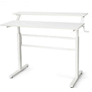 Standing Desk Crank Adjustable Sit to Stand Workstation -White