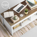 Lift Top Coffee Table with Hidden Storage Compartment-White