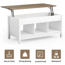 Lift Top Coffee Table with Hidden Storage Compartment-White