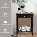 Wooden Nightstand  End Table Storage Display -Brown