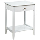 Wooden Nightstand  End Table Storage Display -White