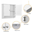 Wall Mounted Bathroom Storage Medicine Cabinet with Towel Bar-White