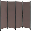 4-Panel Room Divider Folding Privacy Screen-Coffee
